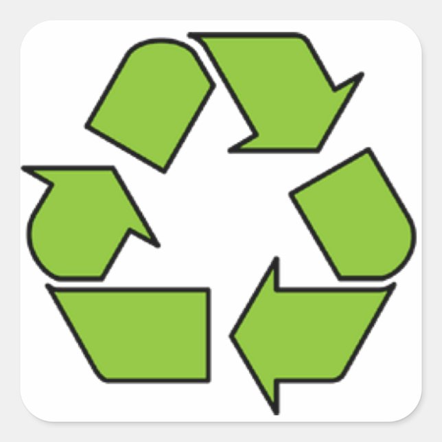 RECYCLE SIGN - Green Belt recycle symbol Square Sticker (Front)