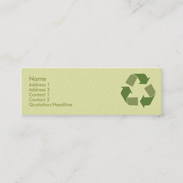 Recycle - Skinny Mini Business Card (Front)