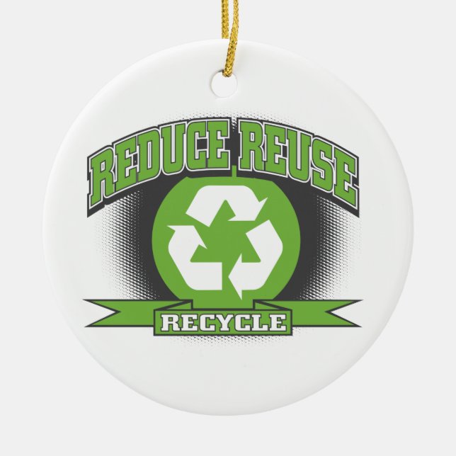 Recycle Sport Style Ceramic Ornament (Front)