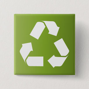 RECYCLE SYMBOL 15 CM SQUARE BADGE