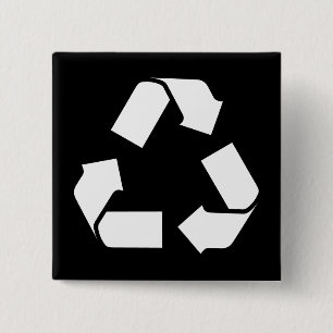 RECYCLE SYMBOL 15 CM SQUARE BADGE