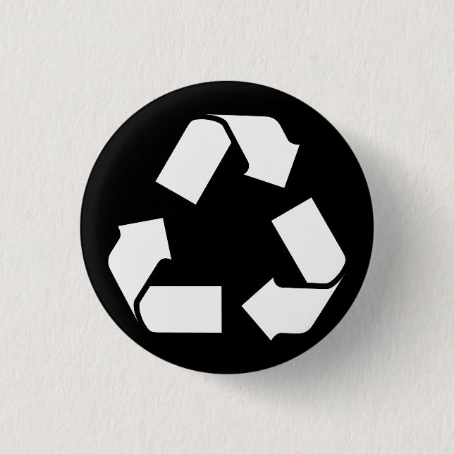 RECYCLE SYMBOL 3 CM ROUND BADGE (Front)