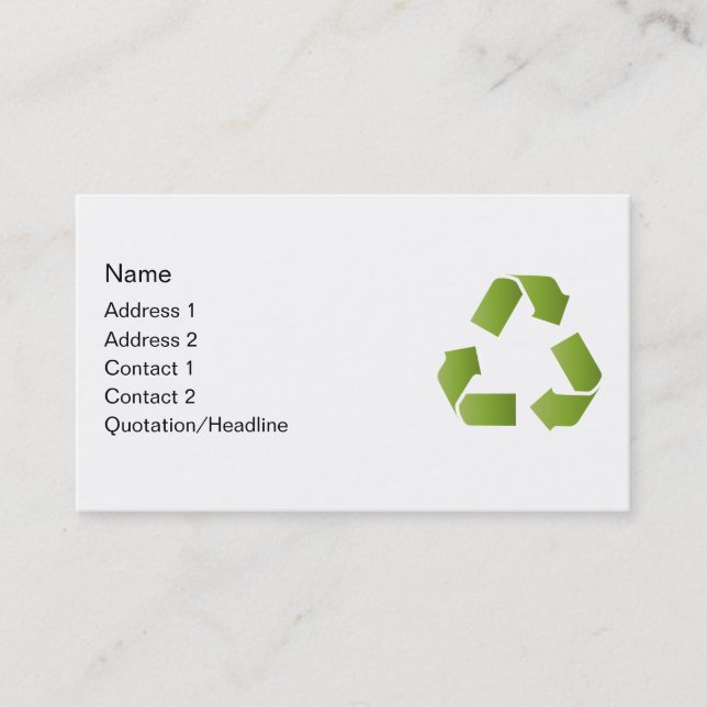 RECYCLE SYMBOL BUSINESS CARD (Front)