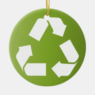 RECYCLE SYMBOL CERAMIC ORNAMENT