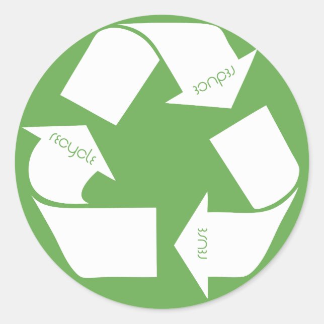Recycle Symbol Classic Round Sticker (Front)