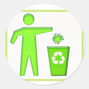 Recycle Symbol Classic Round Sticker