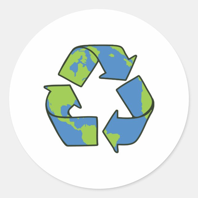 Recycle Symbol Classic Round Sticker (Front)