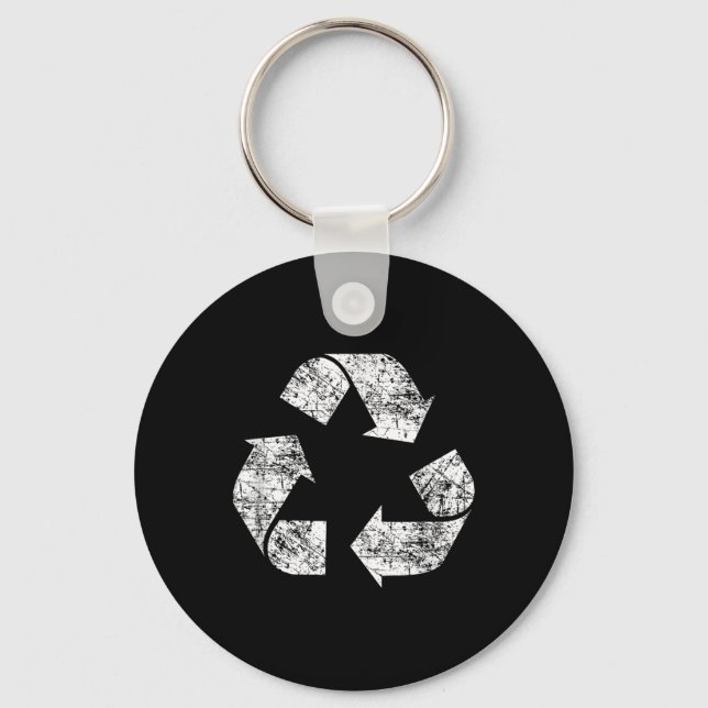 Recycle Symbol Distressed Earth Day Environment Gi Key Ring (Front)