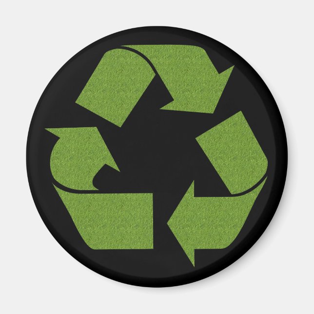Recycle Symbol Grass Magnet (Front)