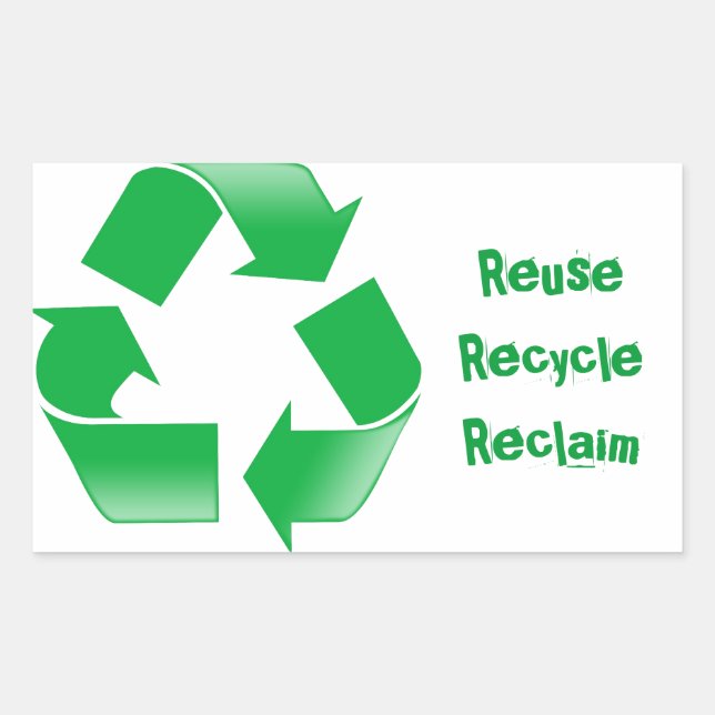 Recycle Symbol Rectangular Sticker (Front)