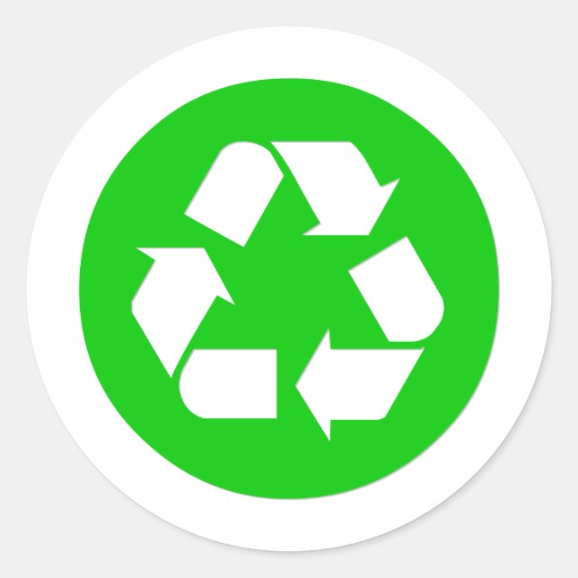 Recycle Symbol - Reduce, Reuse, Recycle Classic Round Sticker (Front)