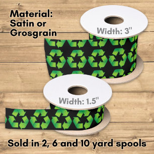 Recycle Symbol Satin Ribbon