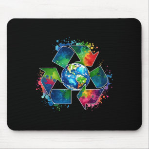 Recycle Symbol With Earth Supporting Earth Day Eve Mouse Pad