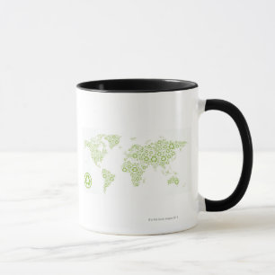 Recycle symbols used to create the planet mug