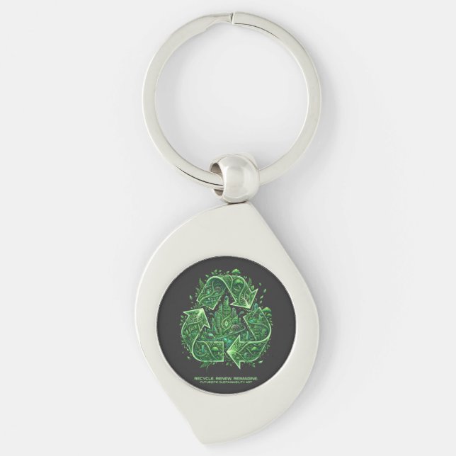 Recycle The Future Key Ring (Front)