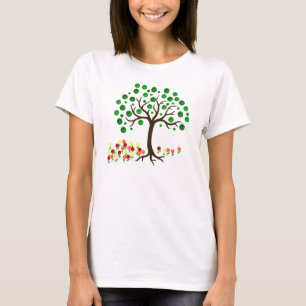 Recycle Tree and Flowers T-Shirt