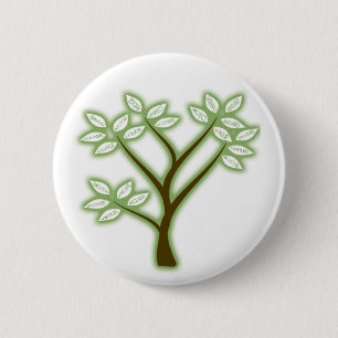 RECYCLE WORD TREE 6 CM ROUND BADGE