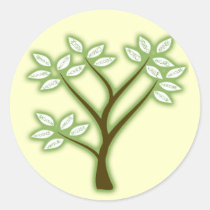 RECYCLE WORD TREE CLASSIC ROUND STICKER