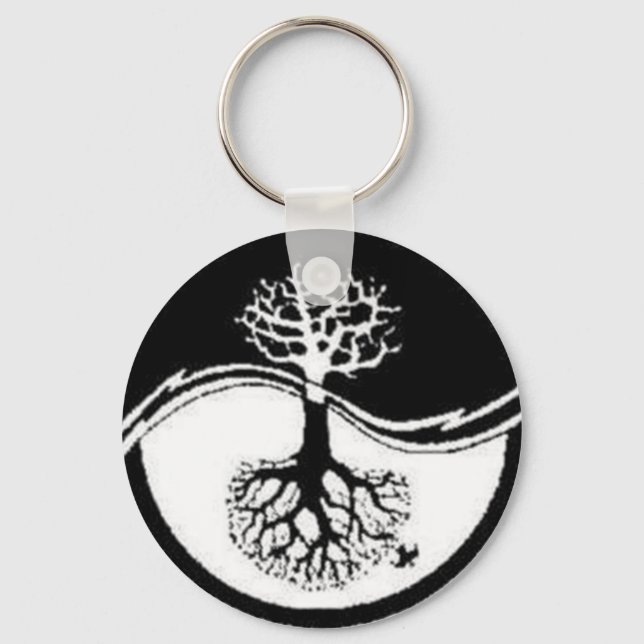 RECYCLE YIN YANG TREE KEY RING (Front)