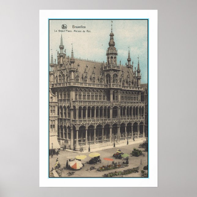 RECYCLED ART: 1900s BRUSSELS BELGIUM POSTCARD  Poster (Front)