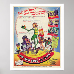RECYCLED ART: 1941 MR. BUG GOES TO TOWN POSTER