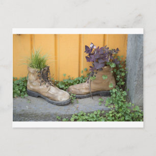 Recycled Boots Make Good Planters Postcard