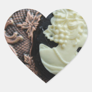 Recycled Cameo Heart Sticker