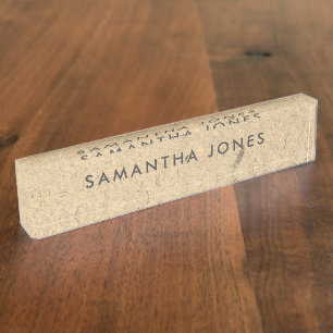 Recycled Craft Paper Classic Personalised Nameplate