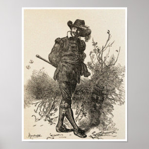 RECYCLED FINE ART 19TH CENTURY ILLUSTRATION POSTER