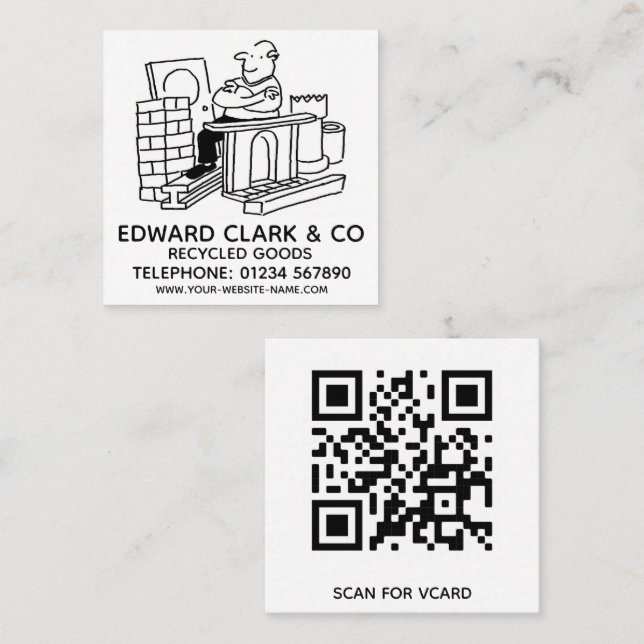 Recycled Goods Square Business Card (Front/Back)