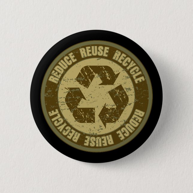 Recycled Grunge 6 Cm Round Badge (Front)