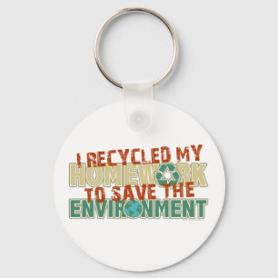Recycled Homework Key Ring