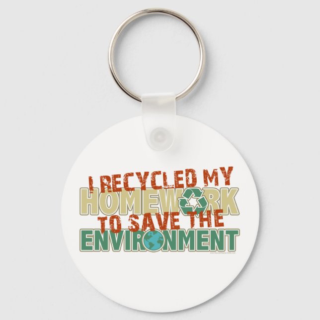 Recycled Homework Key Ring (Front)
