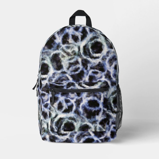 recycled indigo shibori : printed backpack (Front)