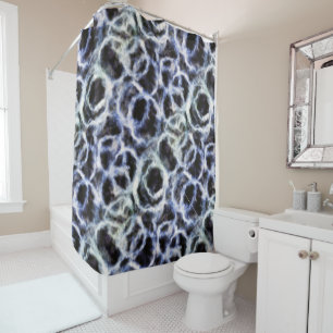 recycled indigo shibori : shower curtain