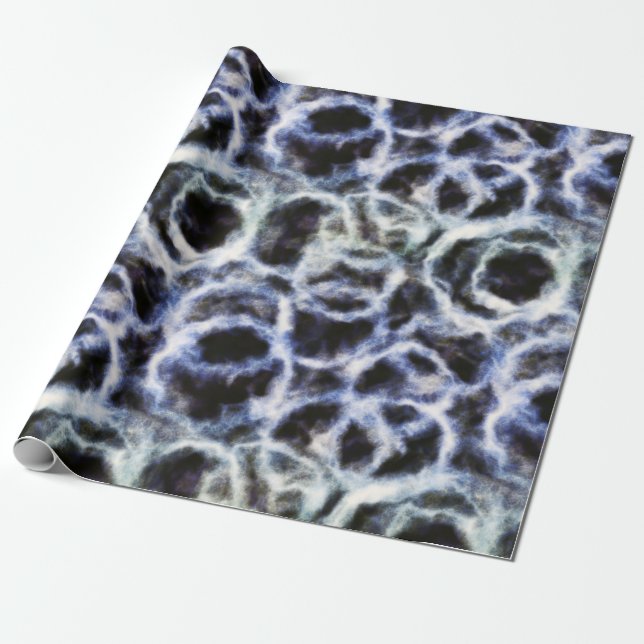 recycled indigo shibori : wrapping paper (Unrolled)