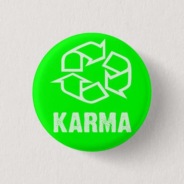 recycled karma 3 cm round badge (Front)