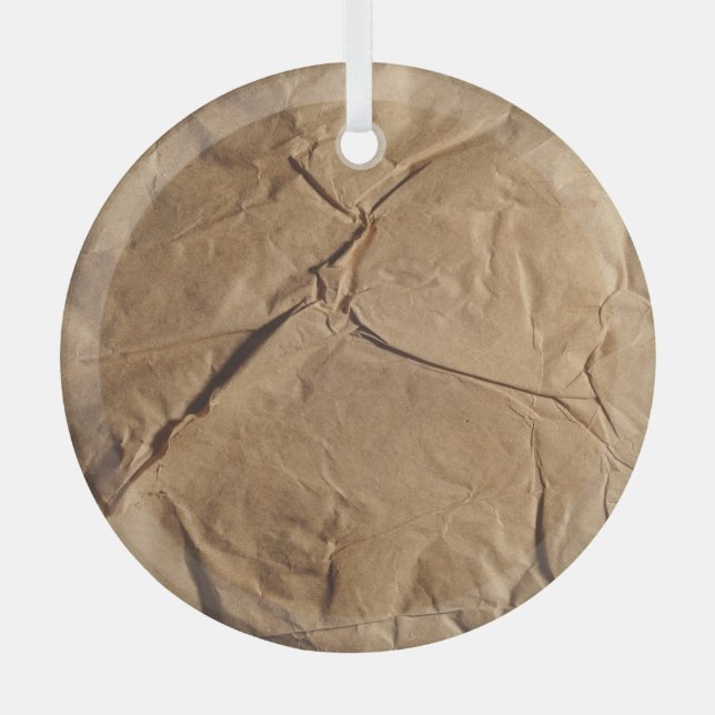 Recycled Paper: Eco-Friendly Texture. Glass Tree Decoration (Front)