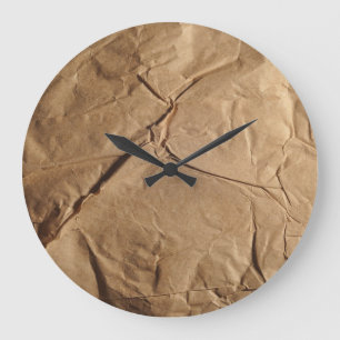 Recycled Paper: Eco-Friendly Texture. Large Clock