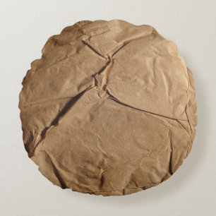Recycled Paper: Eco-Friendly Texture. Round Cushion