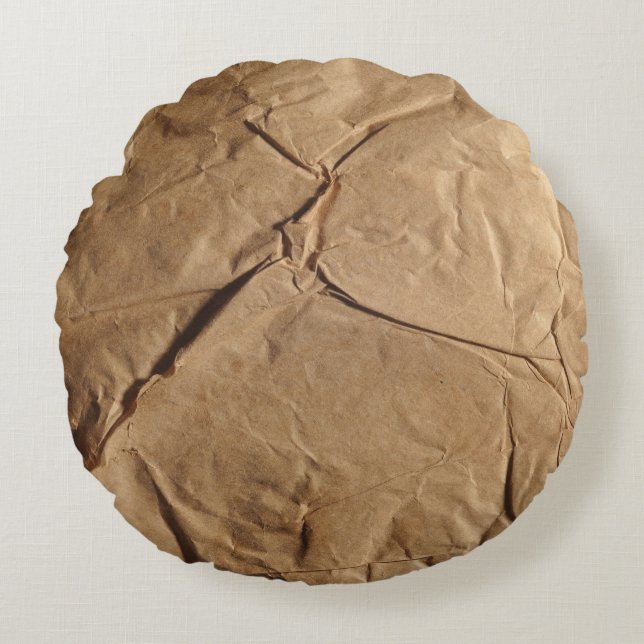 Recycled Paper: Eco-Friendly Texture. Round Cushion (Front)