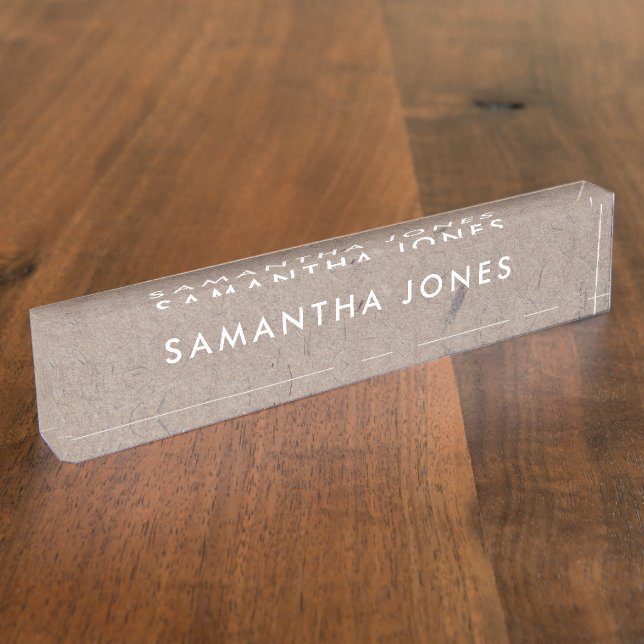 Recycled Paper Rustic Personalised Nameplate (Side)