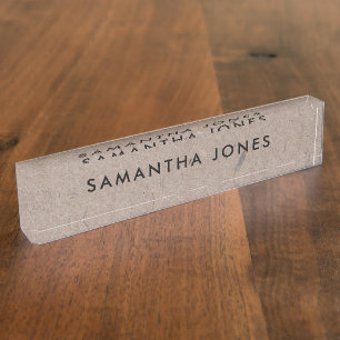 Recycled Paper Rustic Personalised Nameplate