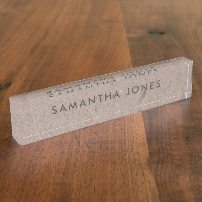 Recycled Paper Rustic Personalised Nameplate (Side)