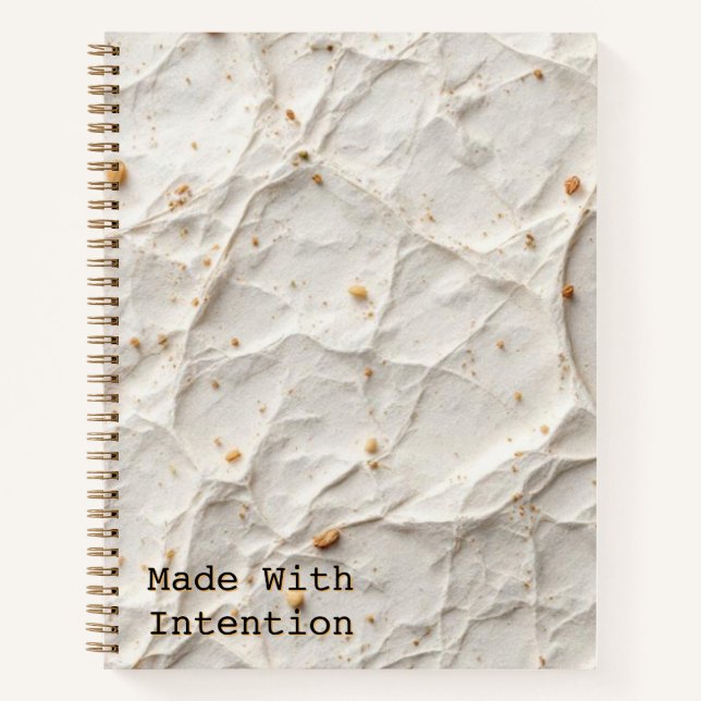 Recycled Paper Texture | Natural Fiber Design Notebook (Front)