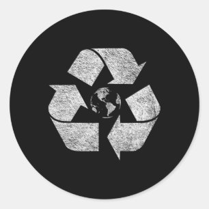 Recycled Symbol Logo Earth Day Green Deal Climate Classic Round Sticker