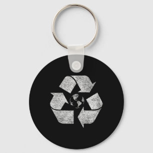 Recycled Symbol Logo Earth Day Green Deal Climate Key Ring
