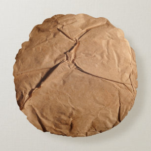 Recycled wrapping paper. Texture. Round Cushion