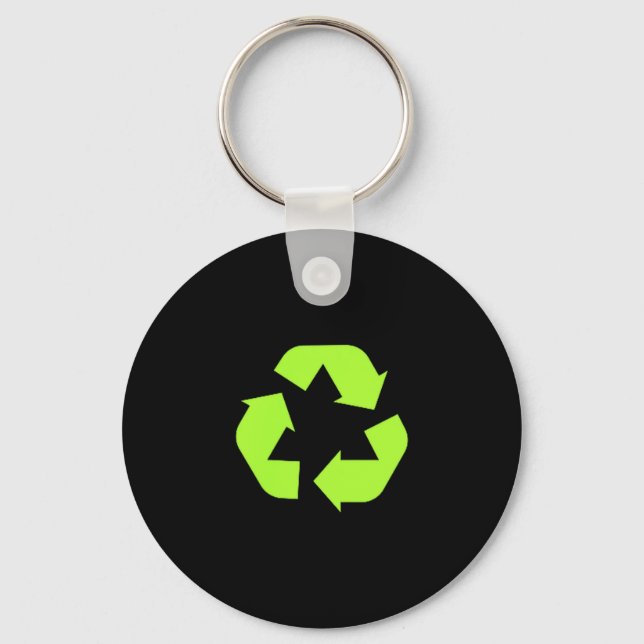 Recycles Earth Environmental Sustainability Recycl Key Ring (Front)