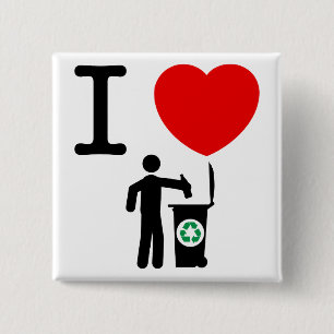 Recycling 15 Cm Square Badge